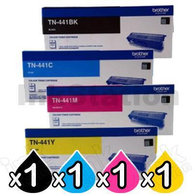 4-Pack Brother TN-441 Genuine Toner Combo [1BK,1C,1M,1Y]