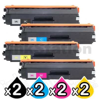 2 Sets of 4-Pack Compatible Brother TN-349 Toner Combo [2BK,2C,2M,2Y]