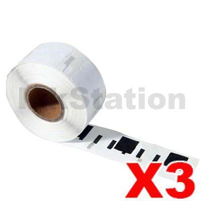 3 x Dymo SD11353 / S0722530 Compatible Multi Purpose 2UP Label Roll 13mm x 25mm - 1,000 labels per roll