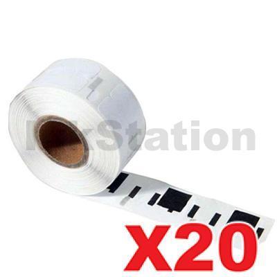 20 x Dymo SD11353 / S0722530 Compatible Multi Purpose 2UP Label Roll 13mm x 25mm - 1,000 labels per roll