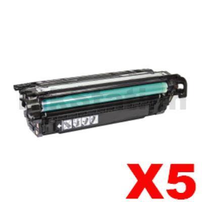 5 x HP CE264X (646X) Compatible Black Toner Cartridge - 17,000 Pages