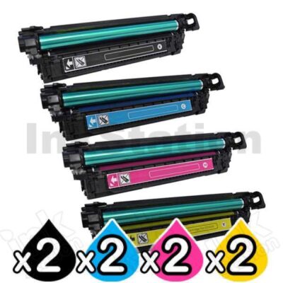 2 Sets of 4 Pack HP CE340A-CE343A (651A) Compatible Toner Cartridges [2BK,2C,2M,2Y]