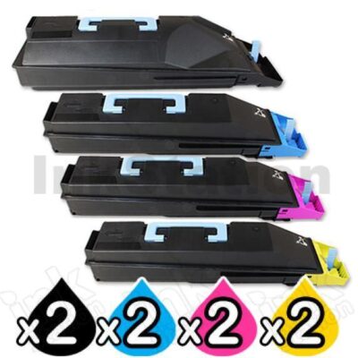 2 Sets of 4 Pack Non-Genuine TK-884 Toner Cartridges For Kyocera FS-C8500DN [2BK,2C,2M,2Y]