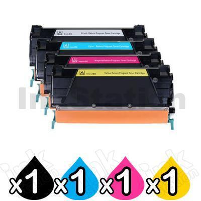 4 Pack Lexmark Compatible X746/X748 Toner Combo - BK 12,000 pages & CMY 7,000 pages [1BK,1C,1M,1Y]
