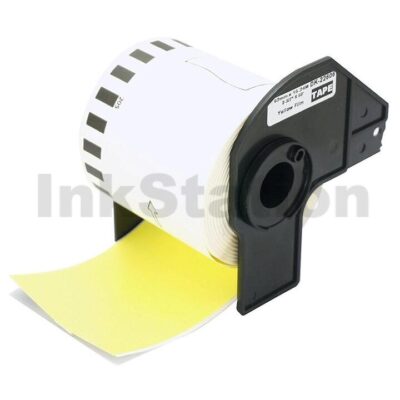 Brother DK-22606 Compatible Black Text on Yellow Continuous Film Label Roll 62mm x 15.24m