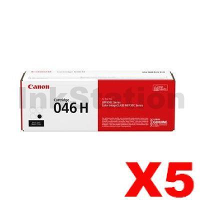 5 x Genuine Canon CART-046BKH Black High Yield Toner Cartridge - 6,300 pages