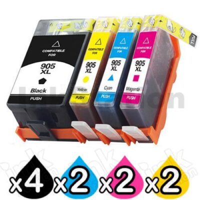 10 Pack HP 905XL Compatible High Yield Inkjet Combo T6M05AA - T6M17AA [4BK,2C,2M,2Y]