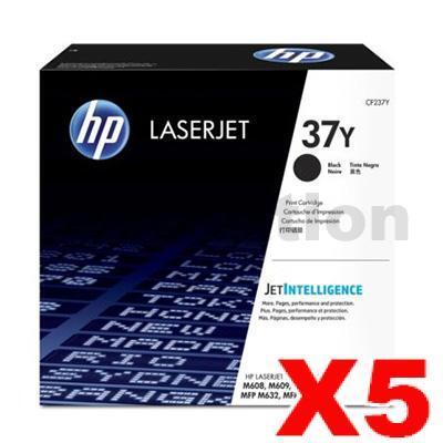 5 x HP CF237Y (37Y) Genuine Black Extra High Yield Toner Cartridge - 41,000 Pages