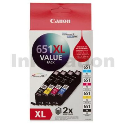 Value Pack - Canon CLI651XLVP Genuine Inkjet Cartridges [1PBK,1C,1M,1Y]