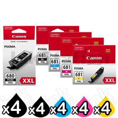 20 Pack Canon PGI-680XXL CLI-681XXL Extra High Yield Genuine Inkjet Cartridges Combo [4BK,4PBK,4C,4M,4Y]