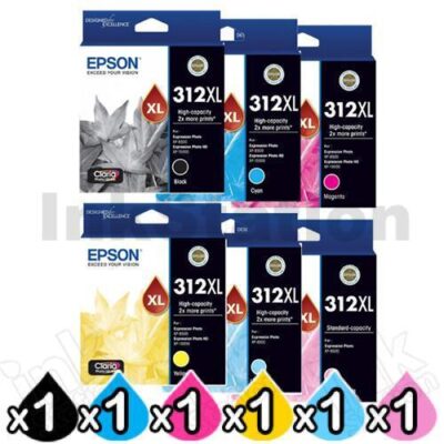 6 Pack Epson 312XL Genuine High Yield Inkjet Cartridge Combo [1BK,1C,1M,1Y,1LC,1LM]