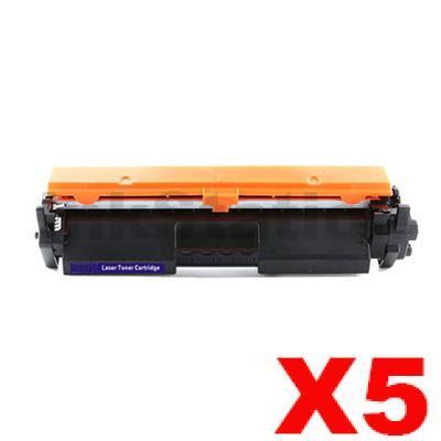 5 x HP CF217A (17A) Compatible Black Toner Cartridge - 1,600 Pages
