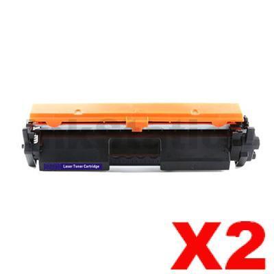 2 x HP CF217A (17A) Compatible Black Toner Cartridge - 1,600 Pages