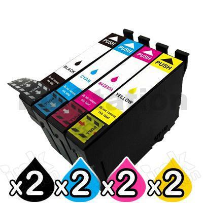8 Pack Epson 702XL Compatible High Yield Inkjet Cartridges Combo [2BK,2C,2M,2Y]