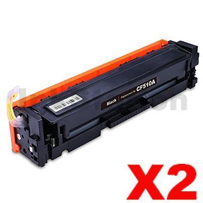 2 x HP 204A (CF510A) Compatible Black Toner Cartridge - 1,100 pages