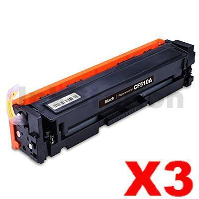3 x HP 204A (CF510A) Compatible Black Toner Cartridge - 1,100 pages