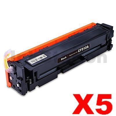 5 x HP 204A (CF510A) Compatible Black Toner Cartridge - 1,100 pages