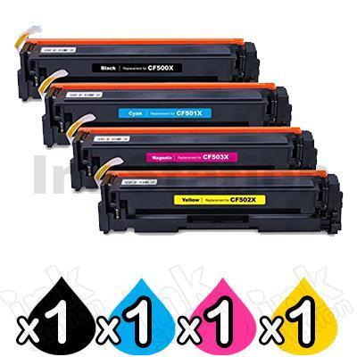 4 Pack HP CF500X-CF503X (202X) Compatible High Yield Toner Cartridges [1BK,1C,1M,1Y]