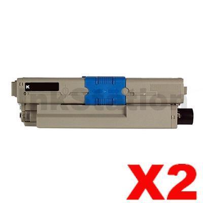 2 x OKI C332DN / MC363DN Compatible Black Toner Cartridge (46508720) - 3,500 pages