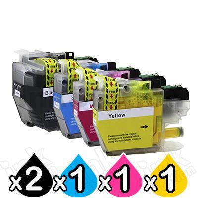 5 Pack Brother LC-3329XL High Yield Compatible Ink Cartridges Combo [2BK, 1C, 1M, 1Y]
