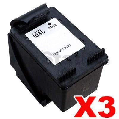 3 x HP 65XL Compatible Black High Yield Inkjet Cartridge N9K04AA - 300 Pages