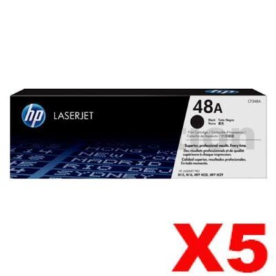 5 x HP 48A CF248A Genuine Black Toner Cartridge - 1,000 Pages