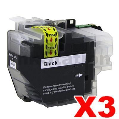 3 x Compatible Brother LC-3329XLBK High Yield Black Ink Cartridge - 3,000 pages