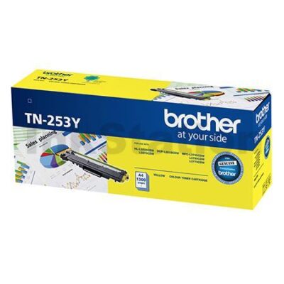 Brother TN-253Y Genuine Yellow Toner Cartridge - 1,300 pages