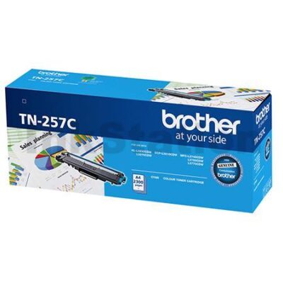 Brother TN-257C Genuine Cyan Toner Cartridge - 2,300 pages