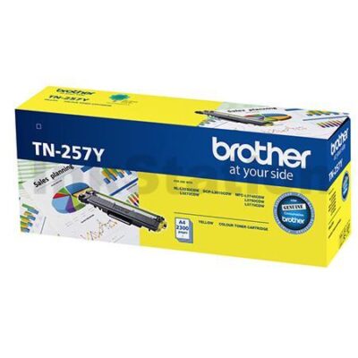 Brother TN-257Y Genuine Yellow Toner Cartridge - 2,300 pages