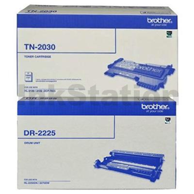 Brother Genuine TN-2030 Toner Cartridge + Genuine DR-2225 Drum Unit Combo