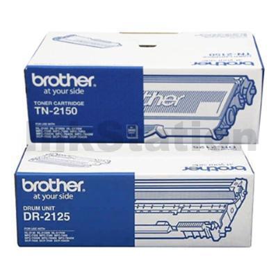 1 x Brother Genuine TN-2150 Toner Cartridge + 1 x Brother Genuine DR-2125 Drum Unit Combo