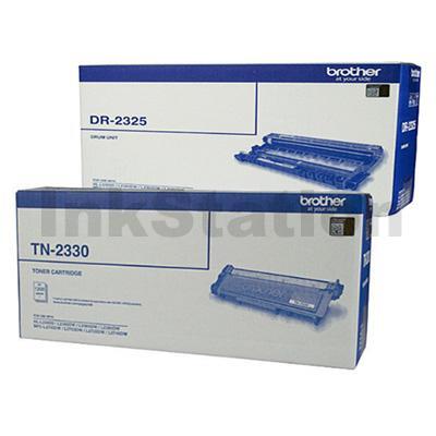 Brother Genuine TN-2330 Toner Cartridge + Genuine DR-2325 Drum Unit Combo