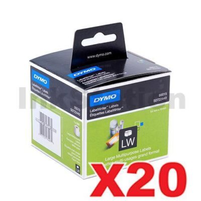 20 x Dymo SD99015 / S0722440 Genuine Multi Purpose Label Roll 54mm x 70mm - 320 labels per roll