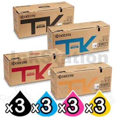 3 Sets of 4-Pack Genuine Kyocera TK-5274 Toner Cartridge Combo Ecosys P6230CDN, M6230CIDN, M6630CIDN [3BK,3C,3M,3Y]