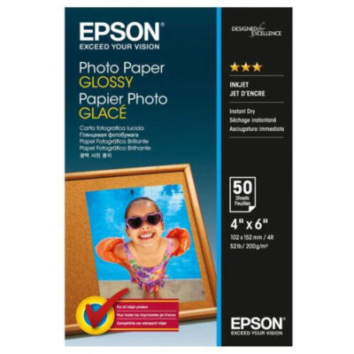 Epson C13S042547 Genuine Glossy Photo Paper 200gsm 4 inches x 6 inches - 50 sheets