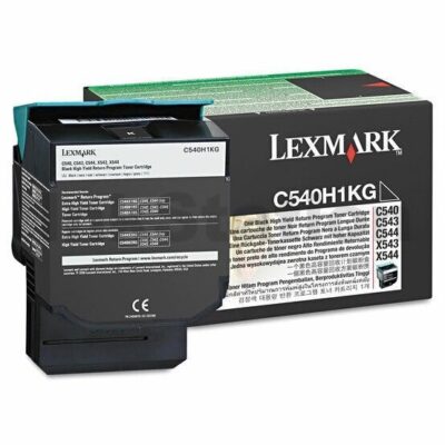 1 x Lexmark (C540H1KG) Genuine C540 / C543 / C544 / C546 / X543 / X544 / X546 Black HY Toner Cartridge - 2,500 pages