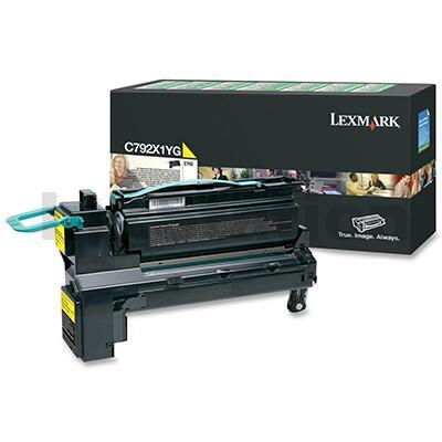 Lexmark (C792X1YG) Genuine C792DE Yellow High Yield Toner - 20,000 pages