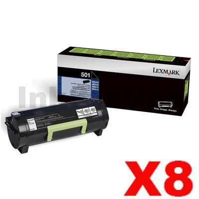 8 x Lexmark 503H (50F3H00) Genuine MS310 / MS312 / MS410 / MS415/ MS510 / MS610 High Yield Toner Cartridge - 5,000 pages