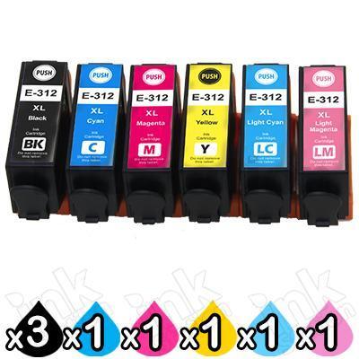8 Pack Epson 312XL Compatible High Yield Inkjet Cartridge Combo [3BK,1C,1M,1Y,1LC,1LM]