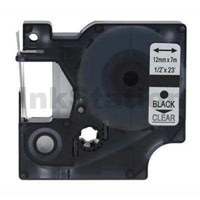 Dymo SD45010 / S0720500 Compatible 12mm Black Text on Clear Label Cassette - 7 meters