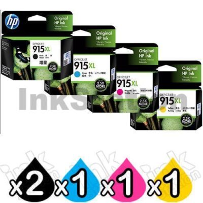 5 Pack HP 915XL Genuine High Yield Inkjet Cartridge 3YM22AA-3YM19AA [2BK,1C,1M,1Y]