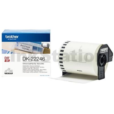 Brother DK-22246 Genuine Black Text on White Continuous Paper Label Roll 103mm x 30.48m