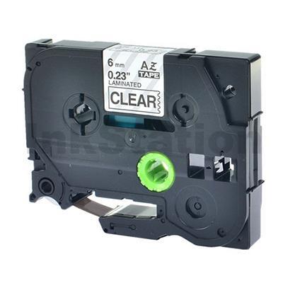 Brother TZe-111 Compatible 6mm Black Text on Clear Laminated Tape - 8 meters