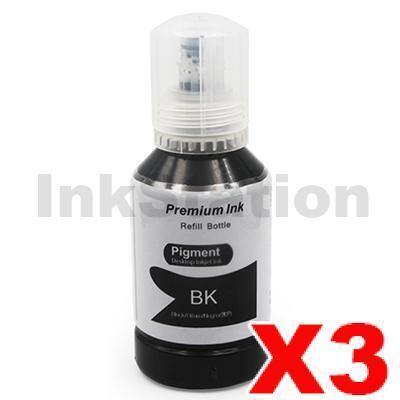 3 x Epson T512 Compatible Black Ink Bottle C13T00G192