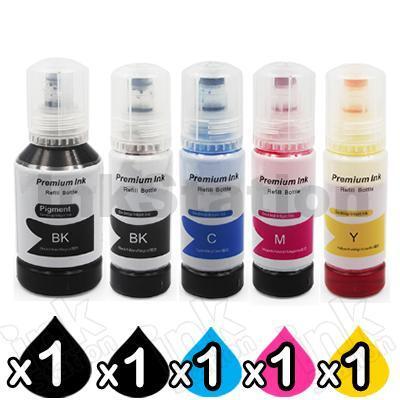 5-Pack Epson T512 Compatible Ink Bottle Combo [1BK,1PBK,1C,1M,1Y]