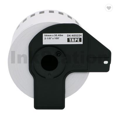 Brother DK-N55224 Compatible Black Text on White Continuous Paper Label Roll Non-Adhesive 54mm x 30.48m