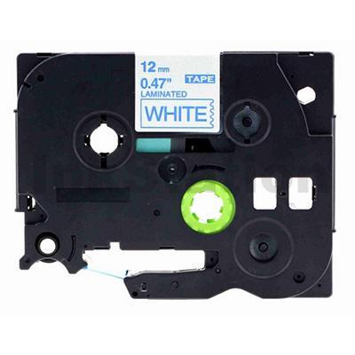 Brother TZe-233 Compatible 12mm Blue Text on White Laminated Tape - 8 meters