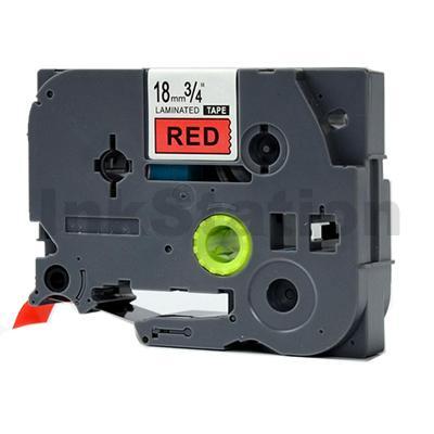 Brother TZe-441 Compatible 18mm Black Text on Red Laminated Tape - 8 meters