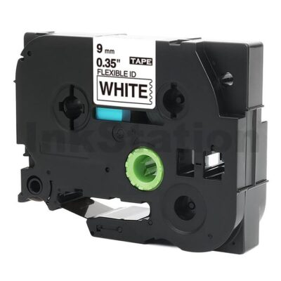 Brother TZe-FX221 Compatible 9mm Black Text on White Flexible ID Laminated Tape - 8 metres